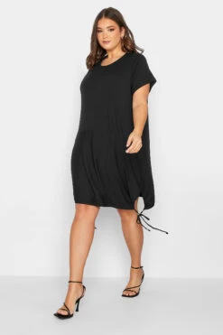 YOURS - Robe Noire Manches Courtes En Mousseline