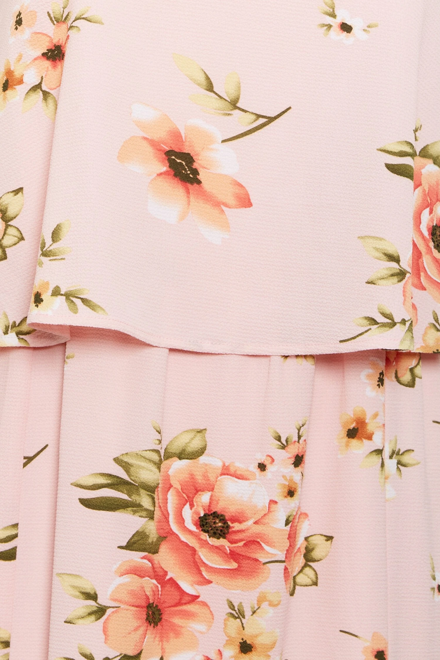 YOURS LONDON - Robe Rose Pâle Floral Volantée Superposée 7 YOURS LONDON - Robe Rose Pâle Floral Volantée Superposée – Image 5