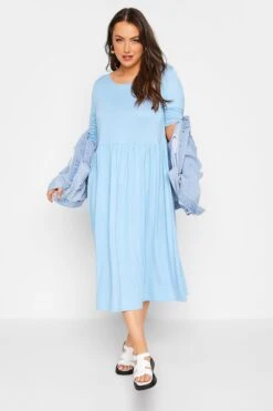 LIMITED COLLECTION - Robe Midi Bleue Ciel Design Uni