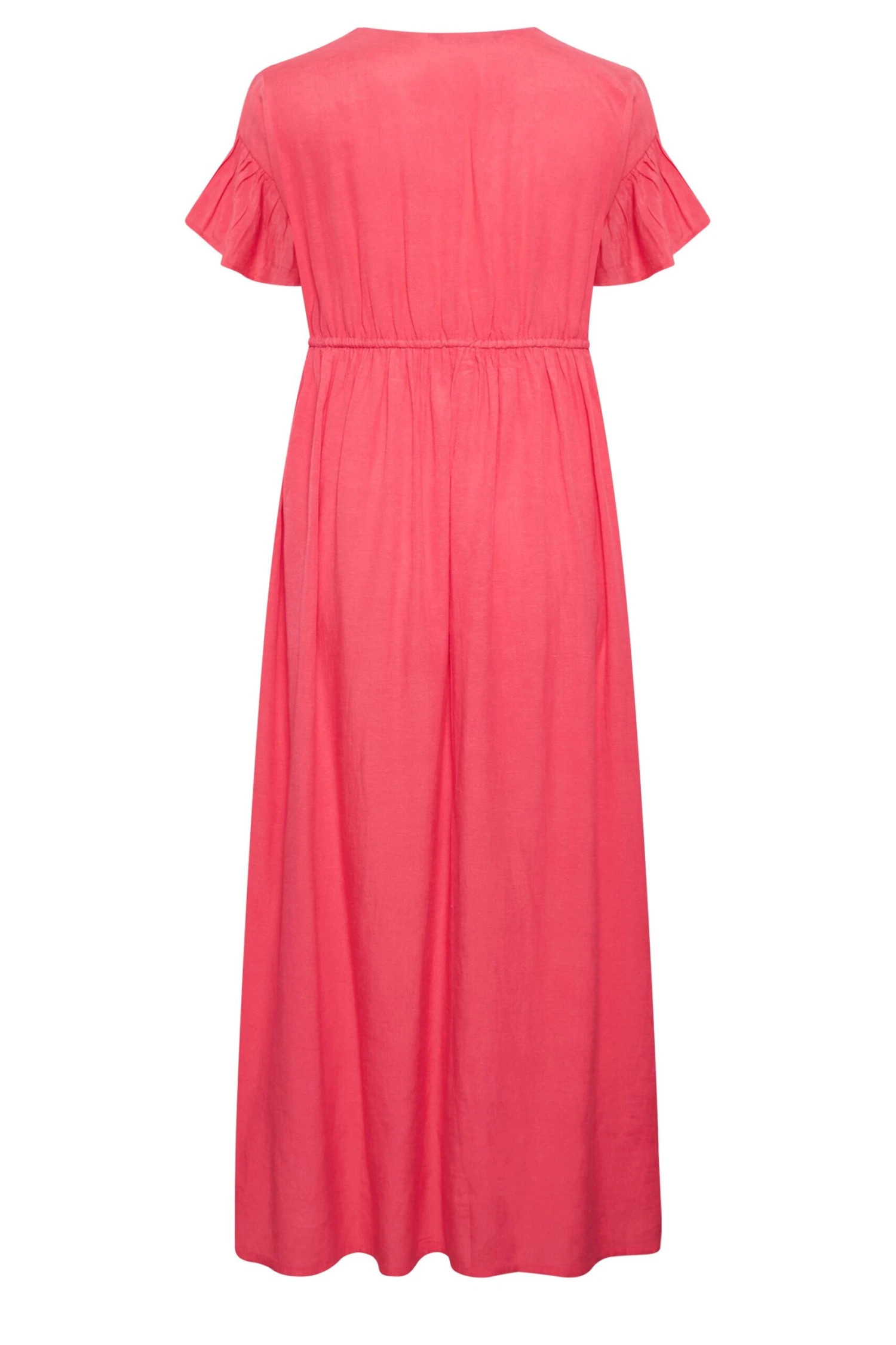 LIMITED COLLECTION - Robe Rose Corail Smocké Boutonnée Longueur Maxi 9 LIMITED COLLECTION - Robe Rose Corail Smocké Boutonnée Longueur Maxi – Image 7