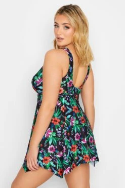 YOURS - Robe De Bain Noir & Rouge Fleurs Tropicales Volanté -GrandeTendance Boutique 7f570eed 0b01 4b 150267 C