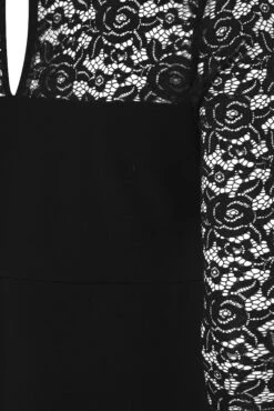 YOURS LONDON - Robe Noire Midi Encolure & Manches En Dentelle -GrandeTendance Boutique 7fb26711 6ba0 44 162027 Z