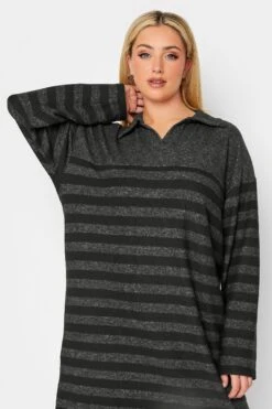 YOURS LUXURY - Robe-Pull Rayures Gris Charbonneux & Noir Manches Longues 14 YOURS LUXURY - Robe-Pull Rayures Gris Charbonneux & Noir Manches Longues -GrandeTendance Boutique 8004deab c463 4a 301485 D