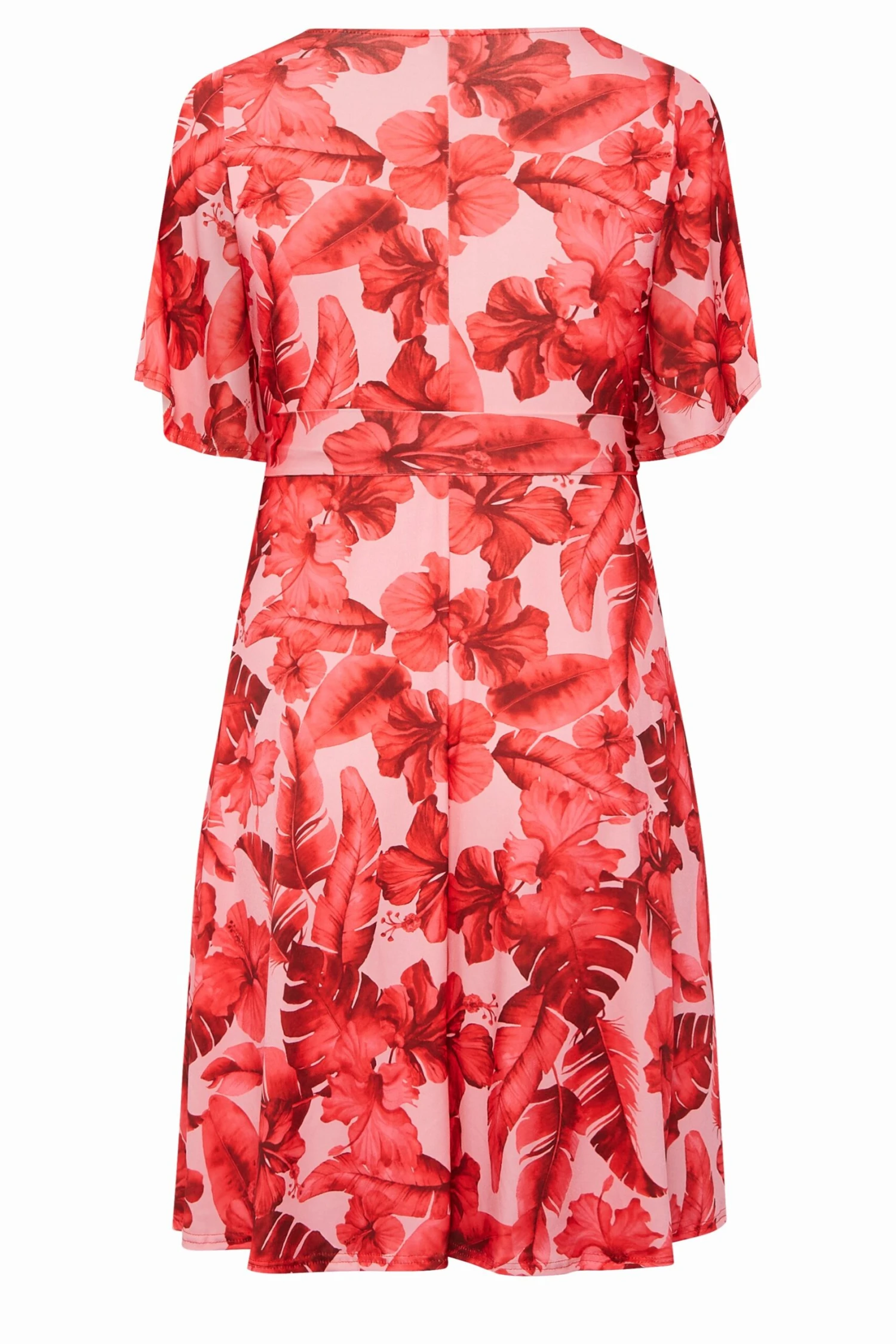 YOURS LONDON - Robe Rose Imprimé Tropical Cache-Coeur 9 YOURS LONDON - Robe Rose Imprimé Tropical Cache-Coeur – Image 7
