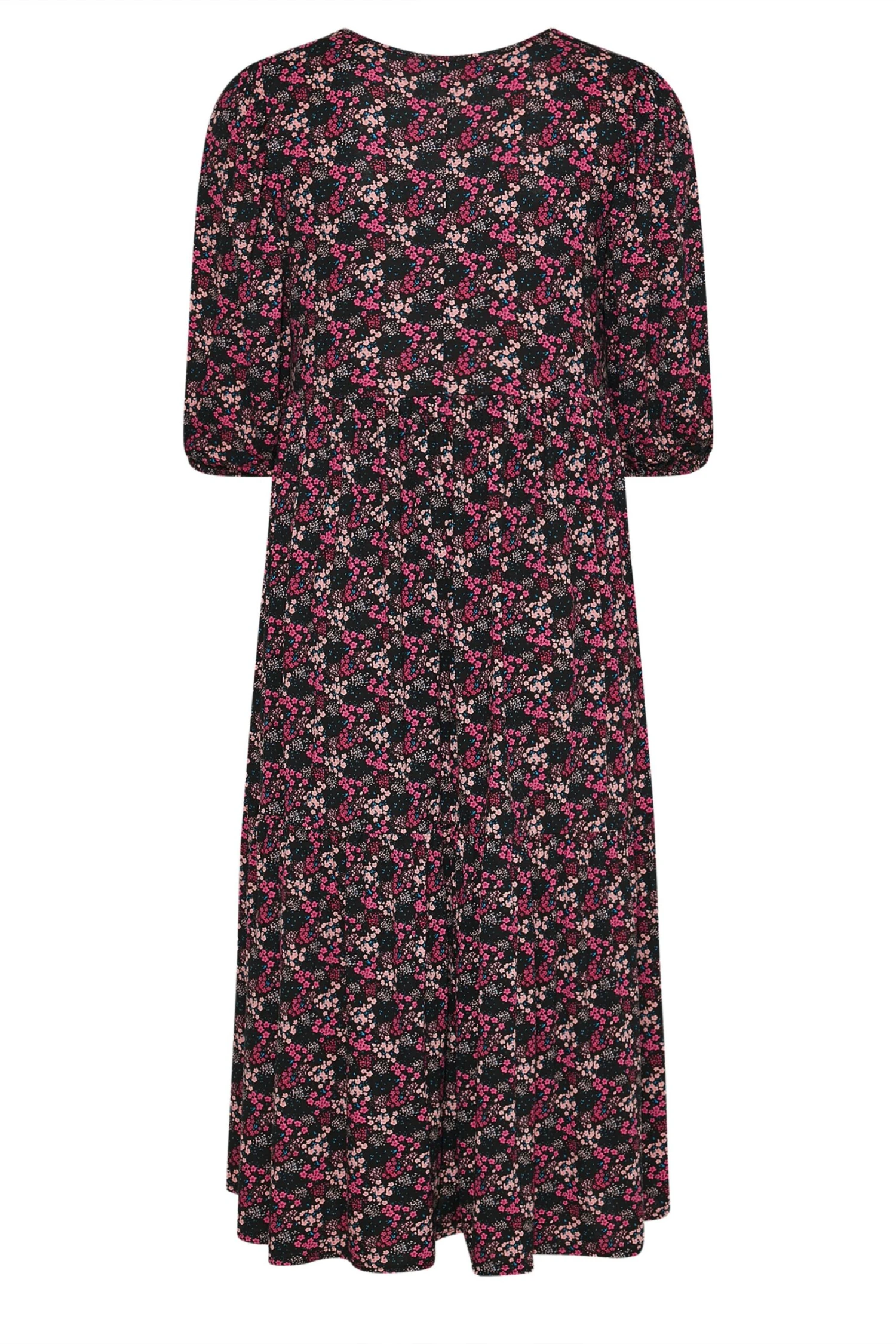 BUMP IT UP MATERNITY - Robe Rose & Noire Floral Manches Longues Volanté 9 BUMP IT UP MATERNITY - Robe Rose & Noire Floral Manches Longues Volanté – Image 7