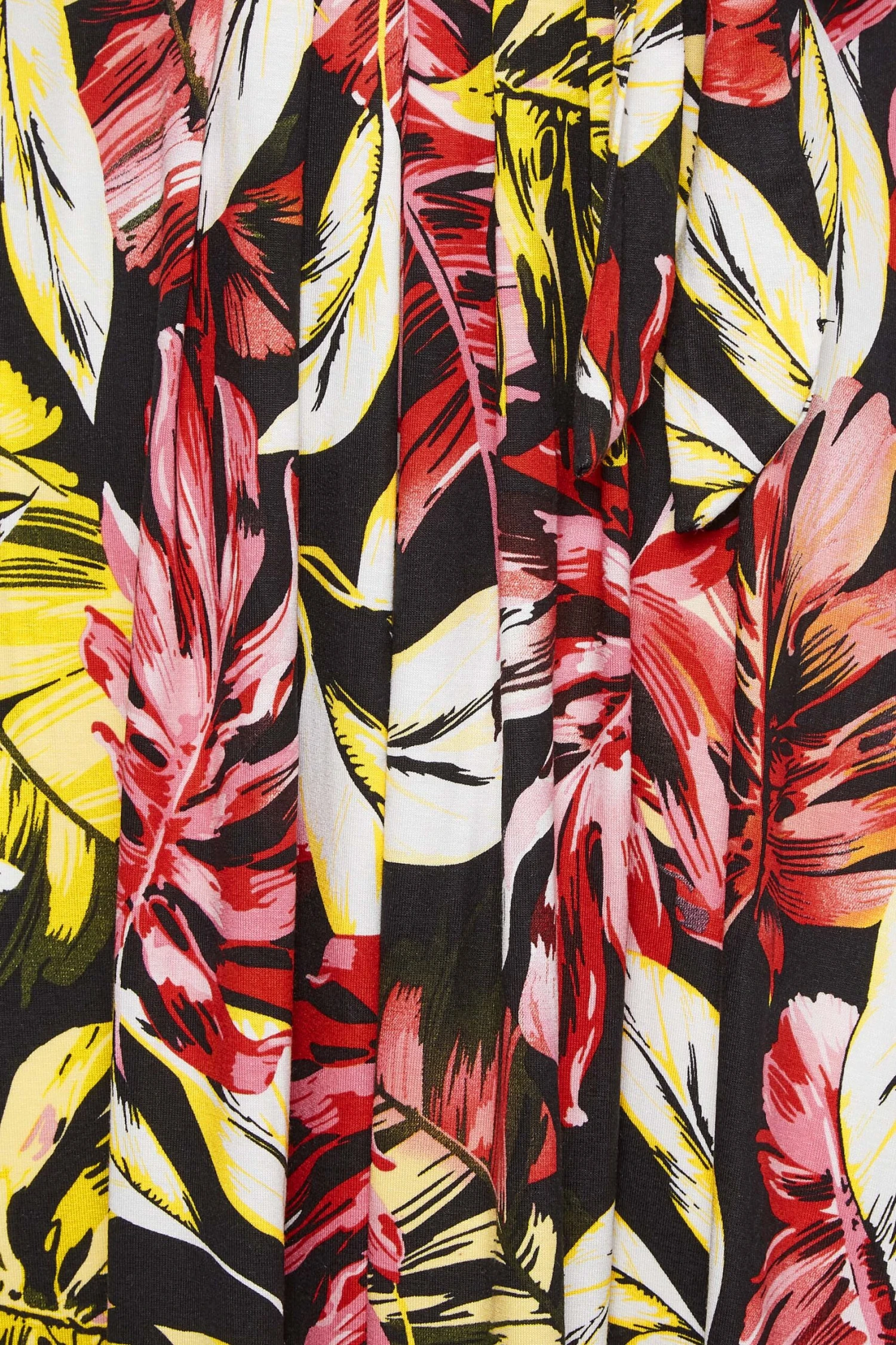 YOURS - Robe Noire Rose & Jaune Maxi Feuilles Cache-Coeur 7 YOURS - Robe Noire Rose & Jaune Maxi Feuilles Cache-Coeur – Image 5