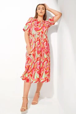 LIMITED COLLECTION - Robe Midaxi Rose Imprimé Abstrait -GrandeTendance Boutique 80f6b6fb 32ba 4c 213732 L