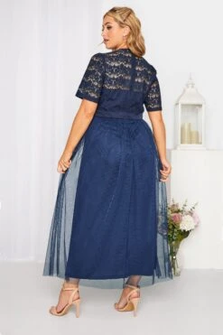 YOURS LONDON - Robe Bleue Marine Maxi Dentelle Demoiselle D'Honneur -GrandeTendance Boutique 82aea66a 5fe2 41 161007 C