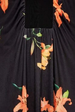 YOURS LONDON - Robe Maxi Noire Floral Orange -GrandeTendance Boutique 82b36624 85e8 4a 162184 Z