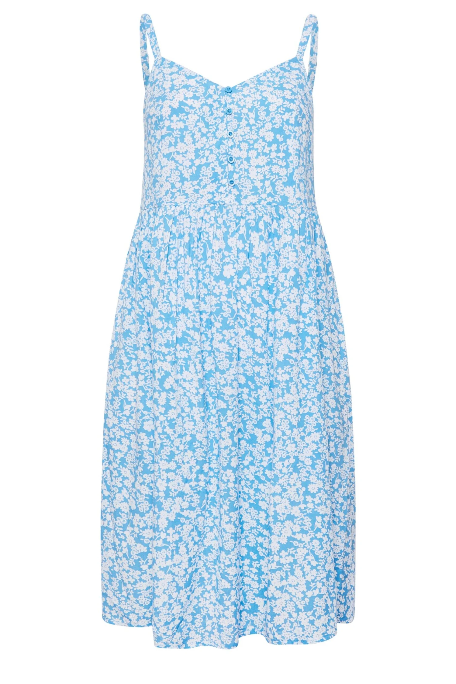YOURS - Robe Bleue Floral Volanté Fines Bretelles 8 YOURS - Robe Bleue Floral Volanté Fines Bretelles – Image 6