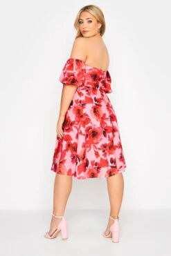 YOURS LONDON - Robe Rose & Rouge Floral Design Bardot 11 YOURS LONDON - Robe Rose & Rouge Floral Design Bardot -GrandeTendance Boutique 846458c5 6602 4c 161310 RC