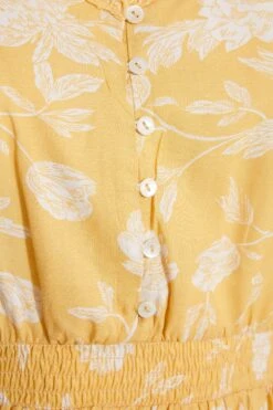 Robe Jaune Floral Ourlet Plongeant Volanté -GrandeTendance Boutique 846d7c00 eca4 47 137120 Z