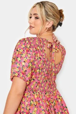 LIMITED COLLECTION - Robe Midi Rose & Jaune Floral Smocké 11 LIMITED COLLECTION - Robe Midi Rose & Jaune Floral Smocké -GrandeTendance Boutique 85437bb5 c32d 43 215540 D