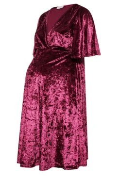 BUMP IT UP MATERNITY - Robe Midi Rose Foncé Velours -GrandeTendance Boutique 854e50f4 fc56 48 158380 X