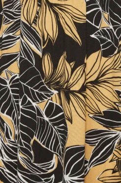 YOURS - Robe Maxi Noire & Jaune Cache-Coeur Feuilles Manches Volantées -GrandeTendance Boutique 8642de54 1cab 4c 301905 Z