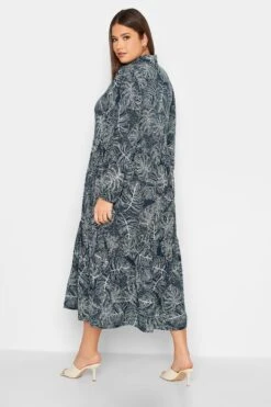 YOURS - Robe Bleue Marine Design Feuilles 11 YOURS - Robe Bleue Marine Design Feuilles -GrandeTendance Boutique 871b1dab 154f 47 301168 C