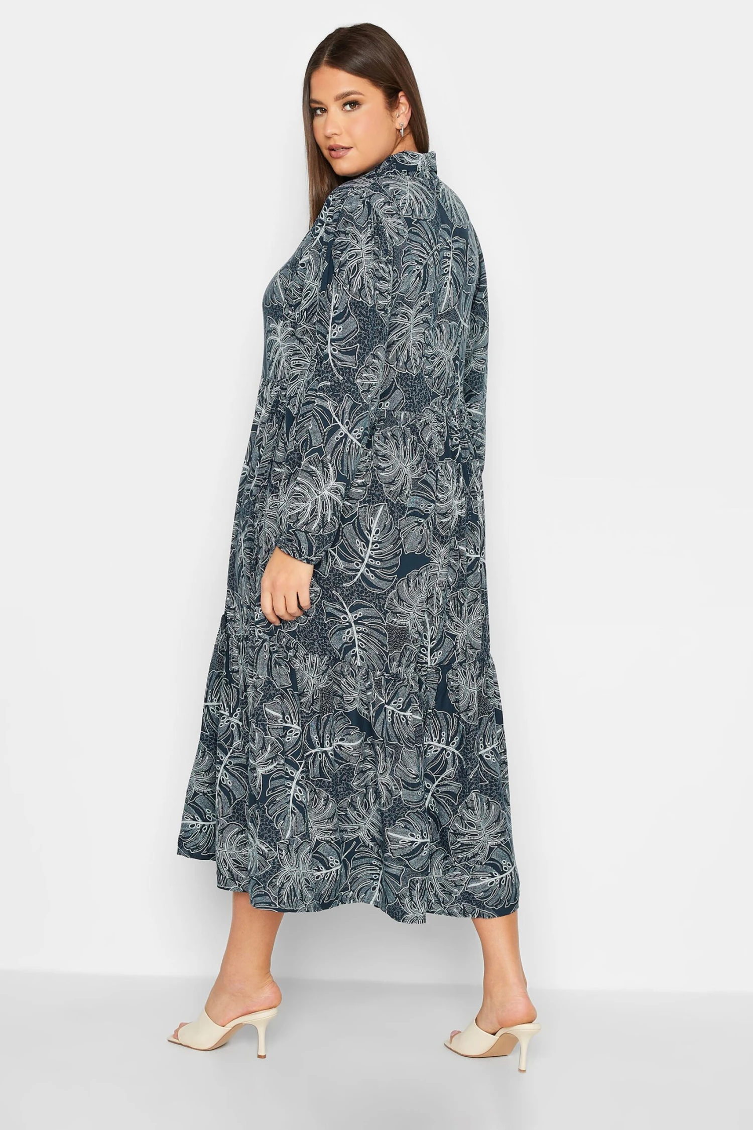 YOURS - Robe Bleue Marine Design Feuilles 5 YOURS - Robe Bleue Marine Design Feuilles – Image 3