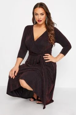 YOURS LONDON - Robe Rouge Midi Cache-Coeur Pailletté -GrandeTendance Boutique 87c29517 5bf8 41 161631 D