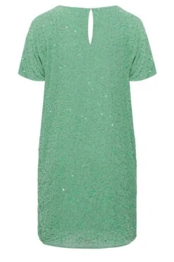 LUXE - Robe Coupe Droite Vert Pistache à Sequins -GrandeTendance Boutique 882cf05e 2479 47 161876 Y