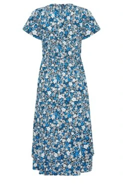 YOURS PETITE - Robe Bleue Floral Midaxi Volantée -GrandeTendance Boutique 88720987 5b26 47 174697 Y