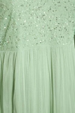 LUXE - Robe Verte Pastel Empiècement Sequin & Tulle -GrandeTendance Boutique 898a3a57 85bf 47 161155 S