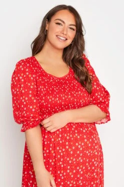 BUMP IT UP MATERNITY - Robe Rouge Floral Midi -GrandeTendance Boutique 89f31a29 1842 44 158350 D