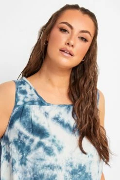 YOURS - Robe Bleue Foncé Volanté Coupe Droite Tie & Dye -GrandeTendance Boutique 8a634ac1 0cc2 4b 137449 D