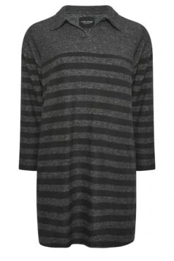 YOURS LUXURY - Robe-Pull Rayures Gris Charbonneux & Noir Manches Longues 18 YOURS LUXURY - Robe-Pull Rayures Gris Charbonneux & Noir Manches Longues -GrandeTendance Boutique 8afa07eb 24c7 4e 301485 X