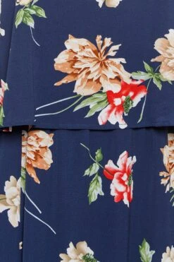 YOURS LONDON - Robe Bleue Marine Floral Volantée Superposée -GrandeTendance Boutique 8b4aa258 59af 45 161945 Z