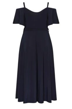 YOURS LONDON - Robe Bardot Cache-Coeur Bleue Marine -GrandeTendance Boutique 8c980fa8 a021 43 162177 Y