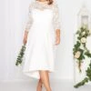 YOURS LONDON - Robe Blanche Midi Encolure & Manches Dentelle -GrandeTendance Boutique 8cb1411d 4bfb 49 162029 A