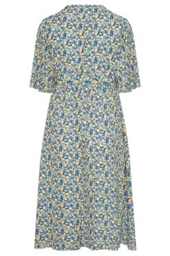 YOURS LONDON - Robe Bleue Floral Cache-Coeur 15 YOURS LONDON - Robe Bleue Floral Cache-Coeur -GrandeTendance Boutique 8cbf971a d72e 49 161233 BK