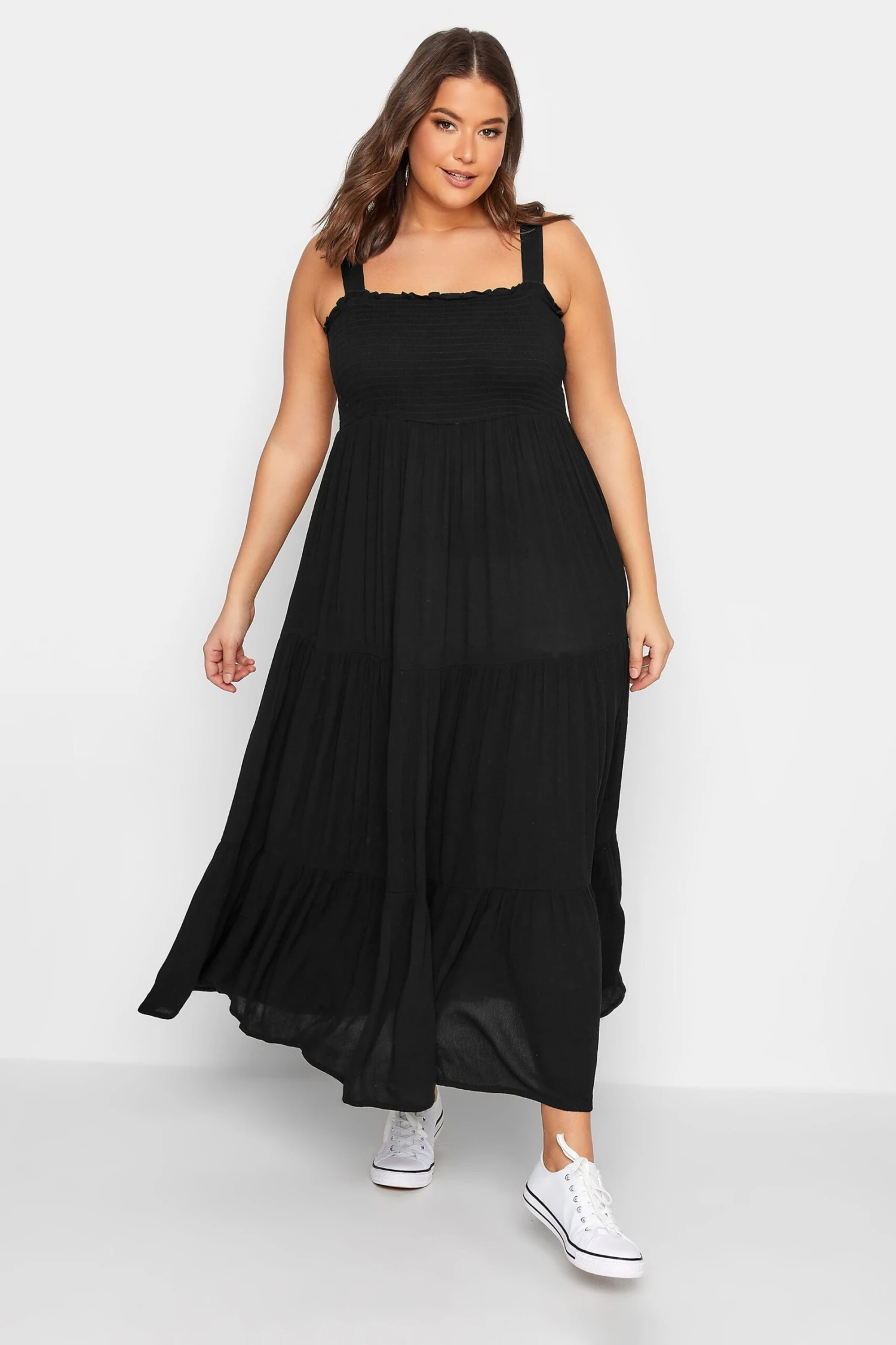 YOURS - Robe Noire Plissée Maxi