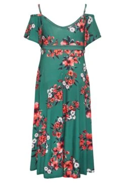 YOURS LONDON - Robe Bardot Cache-Coeur Verte Eau Floral -GrandeTendance Boutique 8d8e085d 024f 40 162179 Y