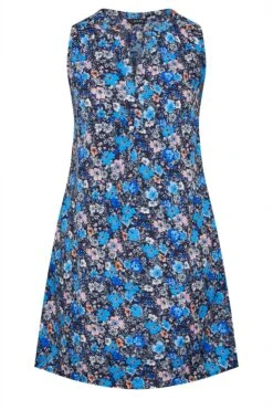 Robe Coupe Droite Bleue En Floral -GrandeTendance Boutique 8e19819b 806b 49 173931 X