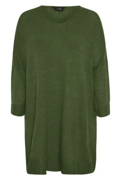 Robe-Pull Vert Kaki Oversize En Maille -GrandeTendance Boutique 8e684ddb 0726 47 192223 F