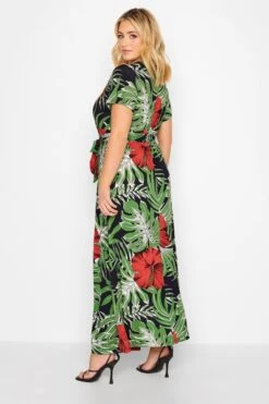 YOURS - Robe Rouge & Verte Maxi Imprimé Tropical -GrandeTendance Boutique 8e75705c c141 4b 301697 C