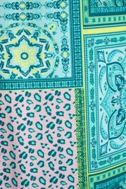 LIMITED COLLECTION - Robe Bleue Turquoise Patchwork Floral -GrandeTendance Boutique 8ff0dd51 bc14 44 214927 Z