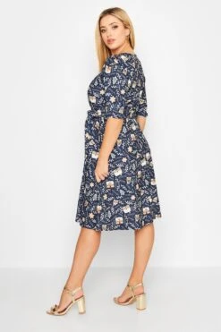 YOURS LONDON - Robe De Noël Bleue Pain D'Épice Manches Courtes -GrandeTendance Boutique 90325aca 7c23 40 161853 C