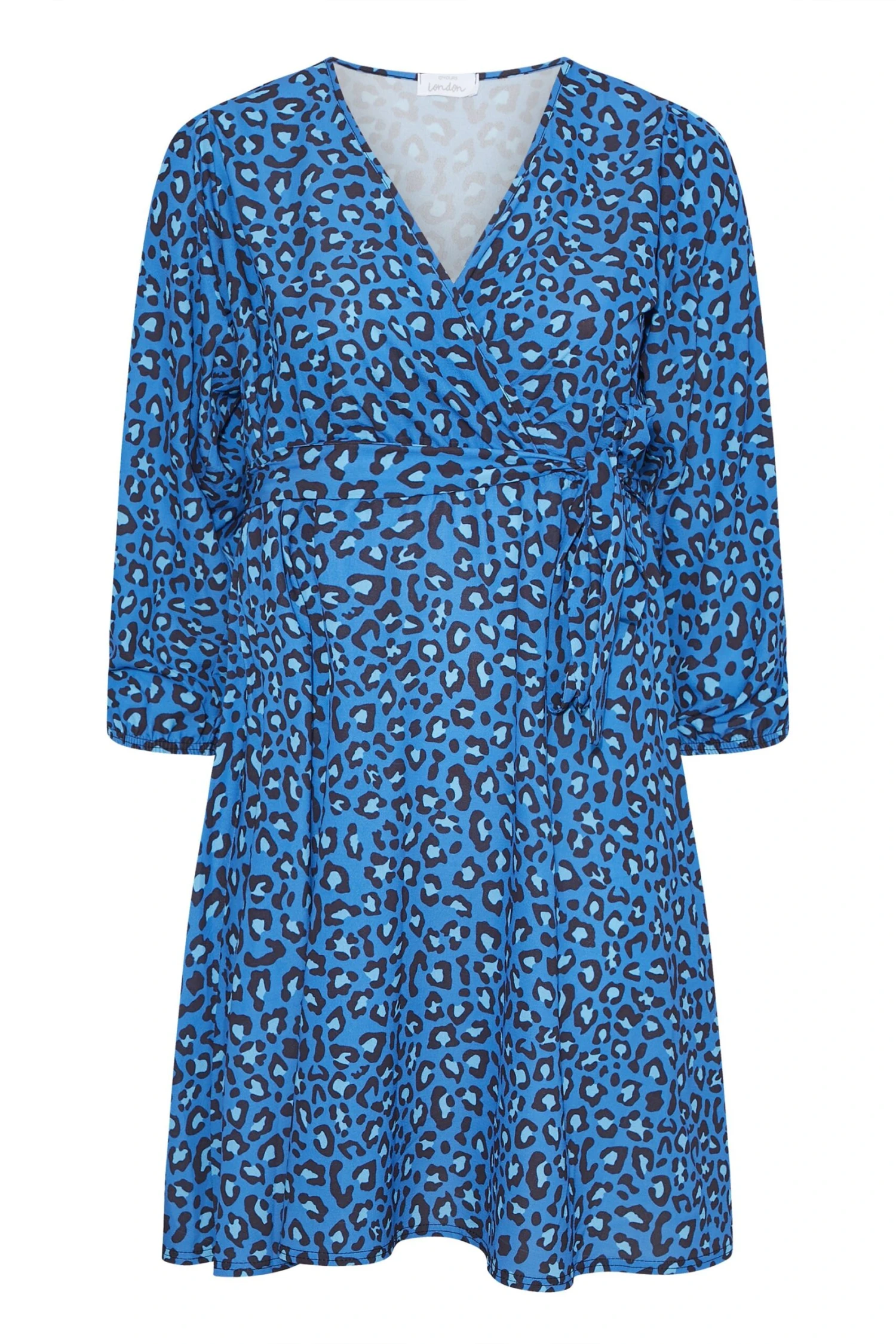 YOURS LONDON - Robe Bleue Léopard Style En Cache-Coeur 8 YOURS LONDON - Robe Bleue Léopard Style En Cache-Coeur – Image 6