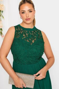 YOURS LONDON - Robe Verte Forêt Maxi En Mousseline Demoiselle D'Honneur -GrandeTendance Boutique 9048e6cf c6f4 4a 161891 D