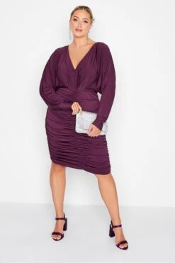 YOURS LONDON - Robe Violette Plissée Décolleté Manches Longues 10 YOURS LONDON - Robe Violette Plissée Décolleté Manches Longues -GrandeTendance Boutique 90a79b52 c1fb 4d 161810 B
