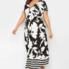YOURS - Robe Midaxi Noire & Blanche Cache-Coeur Floral -GrandeTendance Boutique 91b9b1d1 5078 4b 301985 A