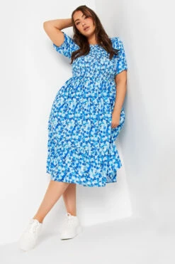 LIMITED COLLECTION - Robe Bleue En Jersey Midaxi Floral