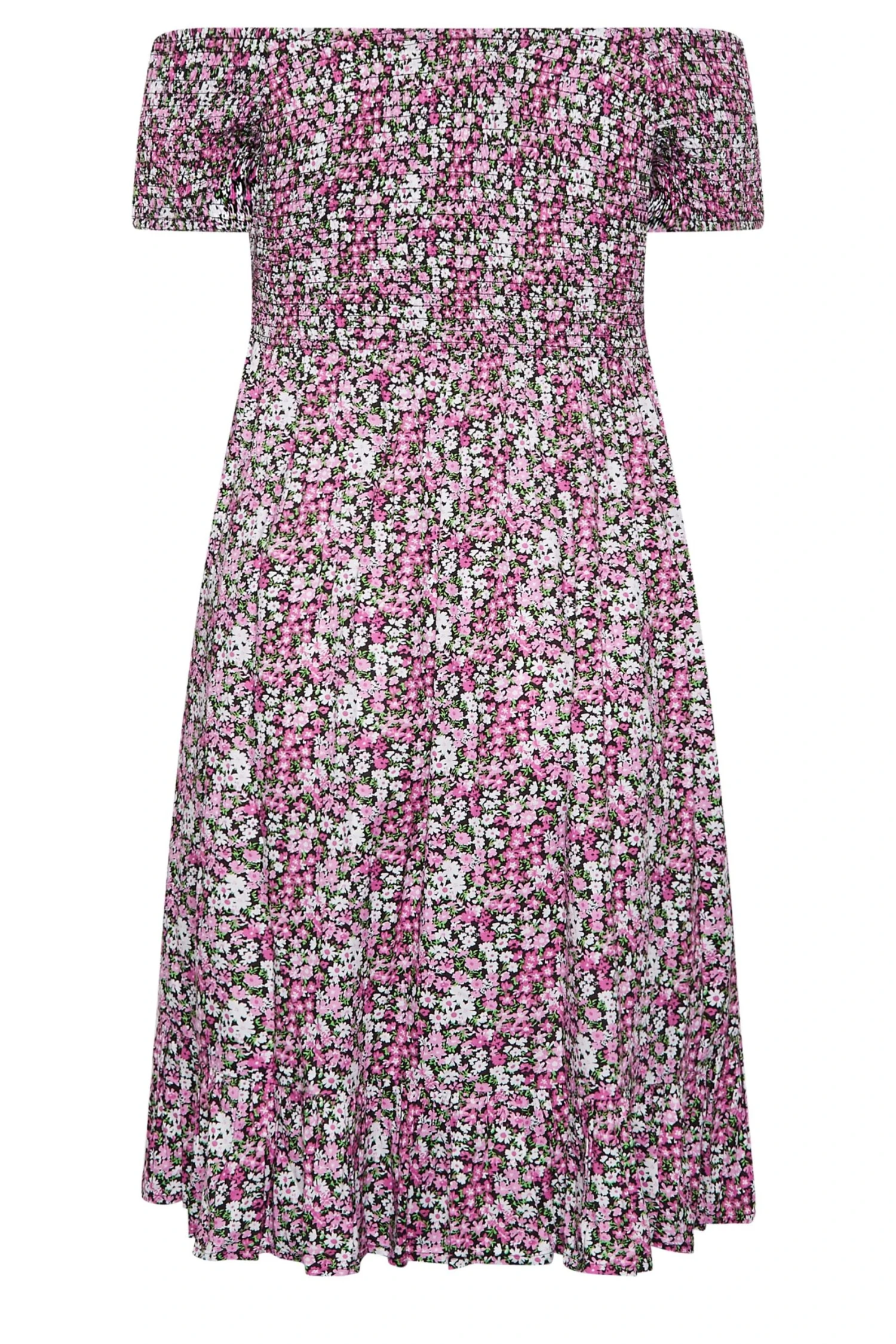 YOURS - Robe Midi Rose Floral Bardot Volanté 9 YOURS - Robe Midi Rose Floral Bardot Volanté – Image 7