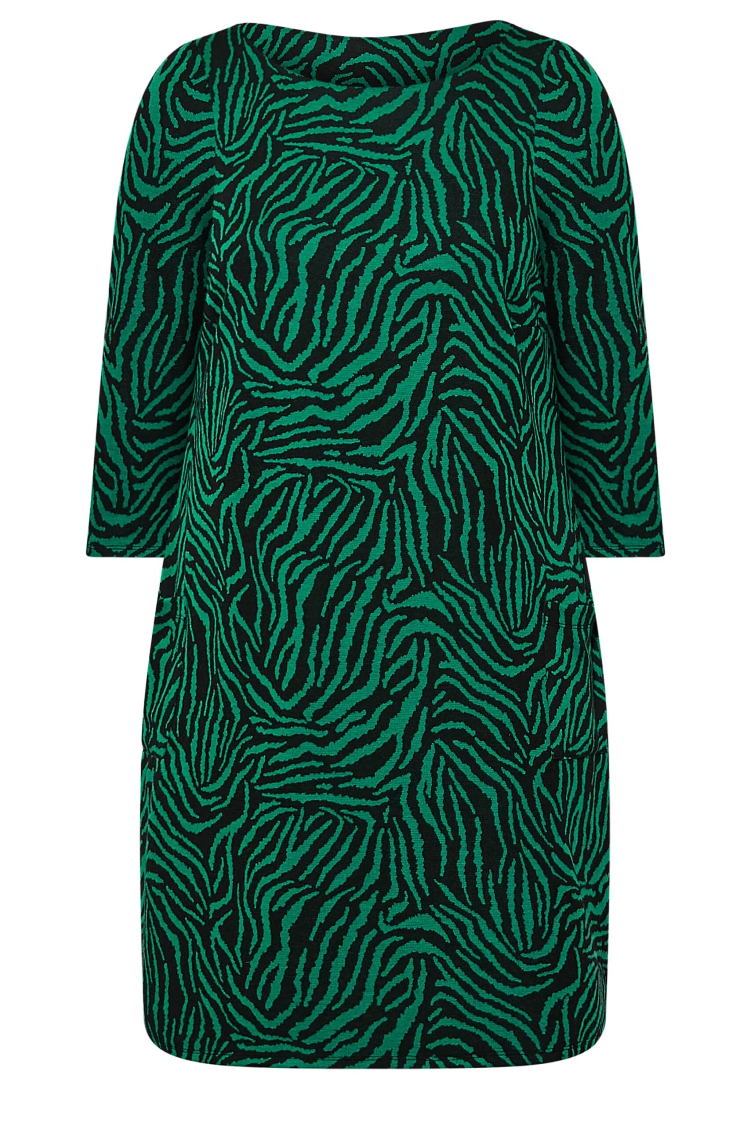 YOURS LONDON - Robe Verte Zébré Coupe Droite 8 YOURS LONDON - Robe Verte Zébré Coupe Droite – Image 6