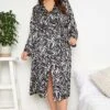 YOURS - Robe De Chambre Noire Zébré Satiné -GrandeTendance Boutique 92ea53f0 41ea 45 148956 A