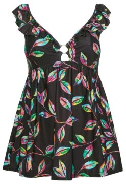 YOURS - Robe De Bain Noire Tropicale Volantée 16 YOURS - Robe De Bain Noire Tropicale Volantée -GrandeTendance Boutique 937ac29f 2cf7 4c 150304 X