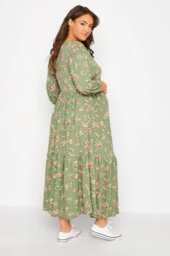 BUMP IT UP MATERNITY - Robe Verte Floral Manches Longues Volanté -GrandeTendance Boutique 95beb745 2467 43 158354 C