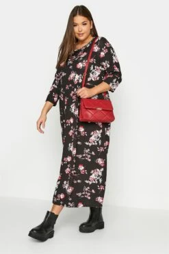 Robe Noire Floral En Jersey à Poches -GrandeTendance Boutique 95eae3c6 f997 4b 300304 B